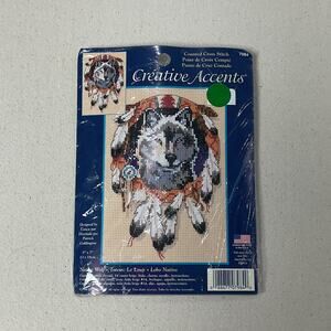 Creative Accents Counted Cross Stitch 7984 Native Wolf 5 x 7 New